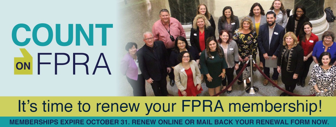 Count on FPRA: It's time to renew your FPRA membership!