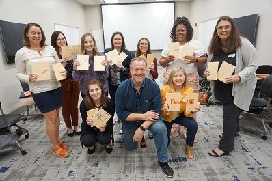 LeadershipFPRA Class VI with Roy Reid after breaking boards.