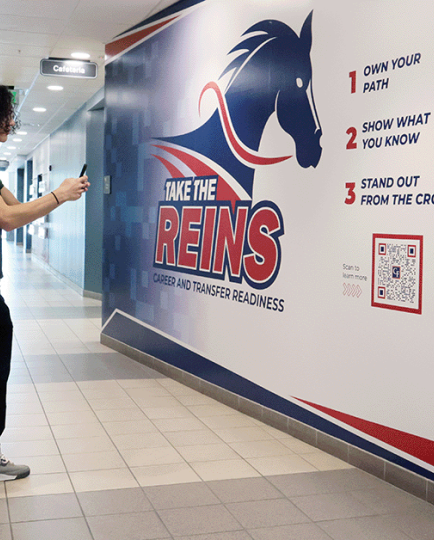Take The Reins on the hallways at College of Central Florida