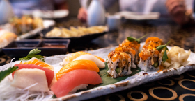 Plated sushi, served at Zen, a restaurant in Orlando.