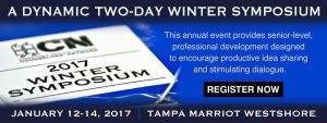 Two-Day Winter Symposium, January 12 to 14, 2017, Tampa Marriot Westshore, Register Now banner