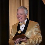 Virtual conference recorded general sessions, FPRA member holding a pyramid award
