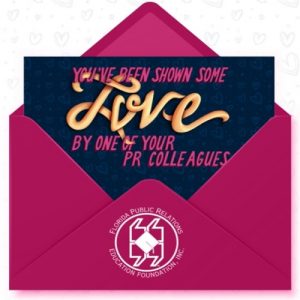 You've been shown some love by one of your PR colleagues Valentine envelope graphic