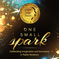 Golden Image Awards. One Small Spark. Celebrating Imagination and Innovation in Public Relations logo