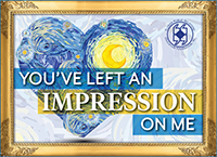 "You've Left an Impression" on valentine artwork created by Tina Branan of Talmage Design.